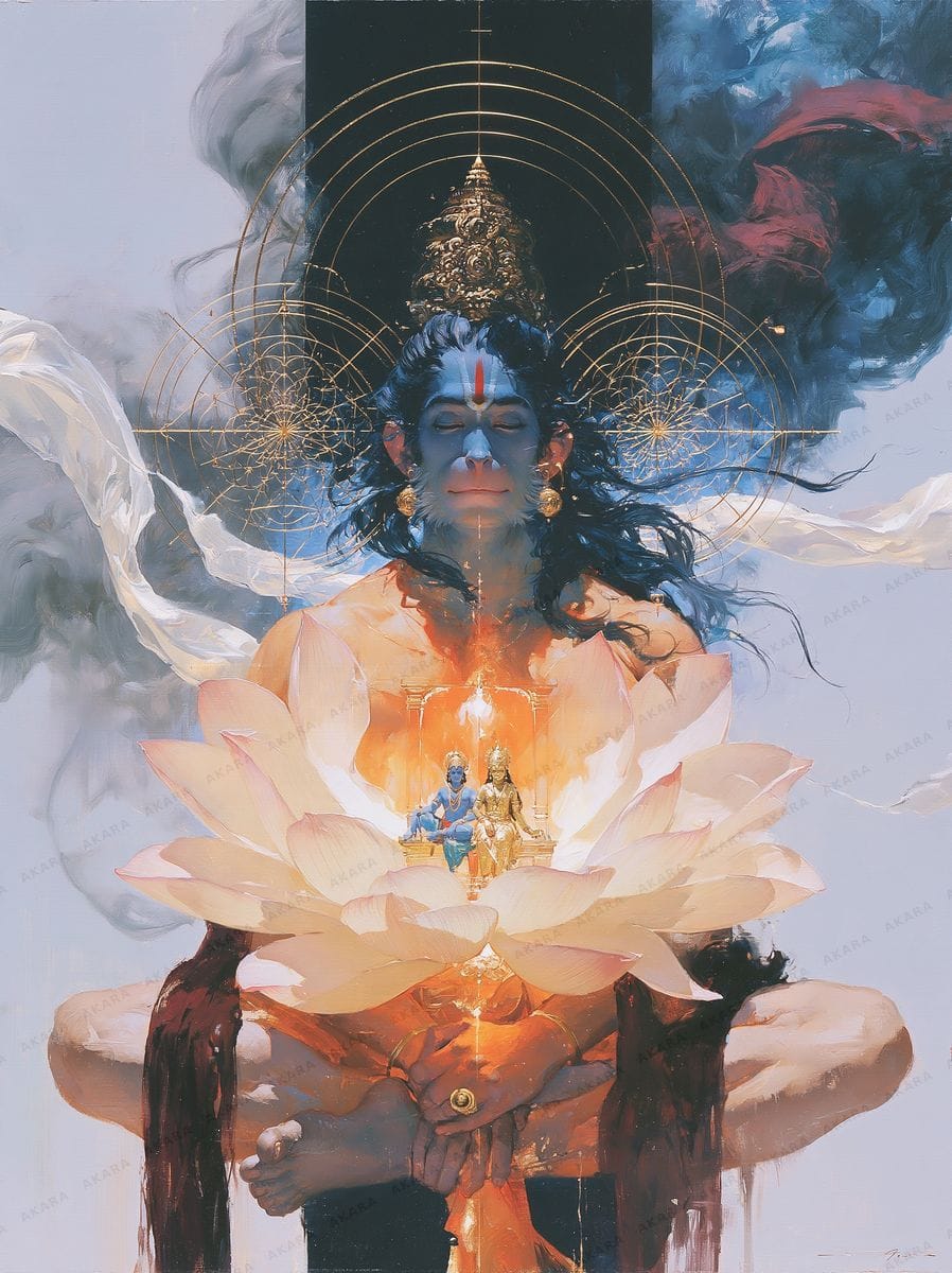 Hanuman with Sita–Rama in Heart