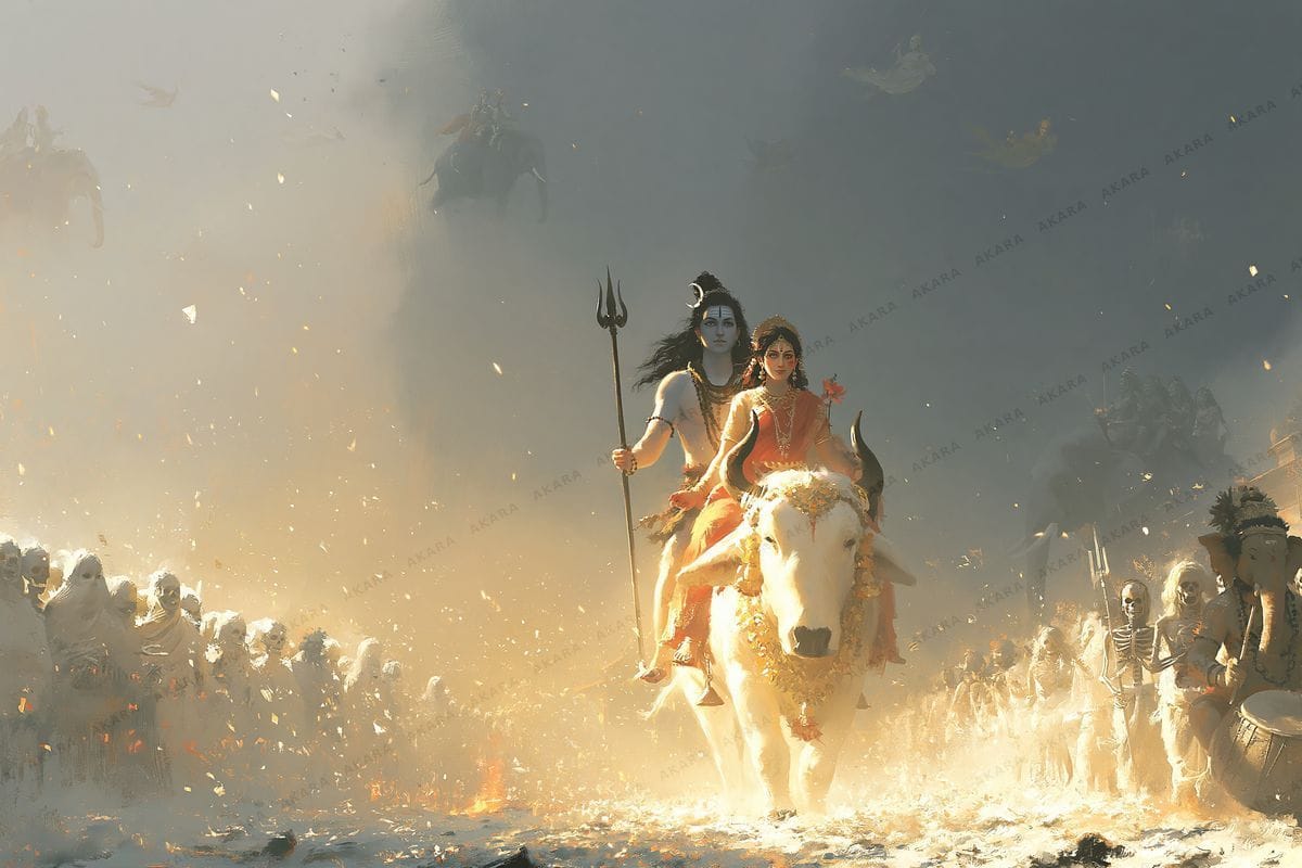 Shiva–Parvati on Nandi