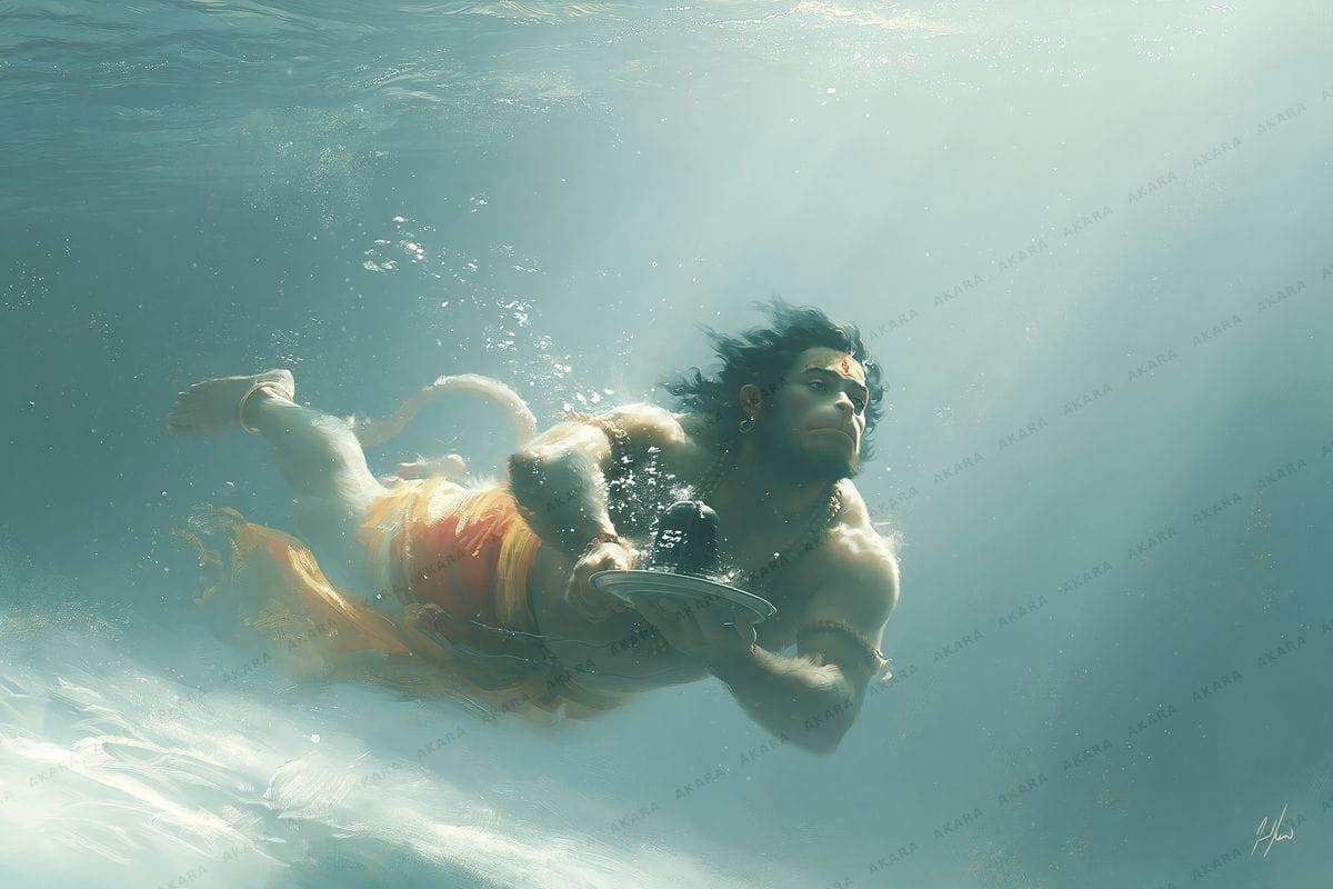 Hanuman with Shivalinga
