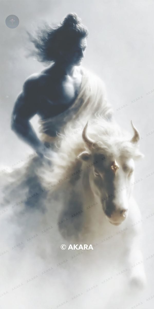 Shiva riding Nandi