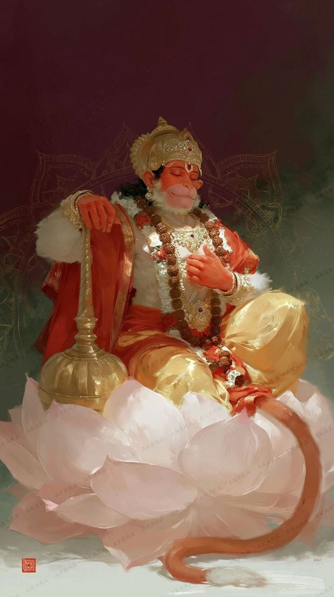 Hanuman on Lotus