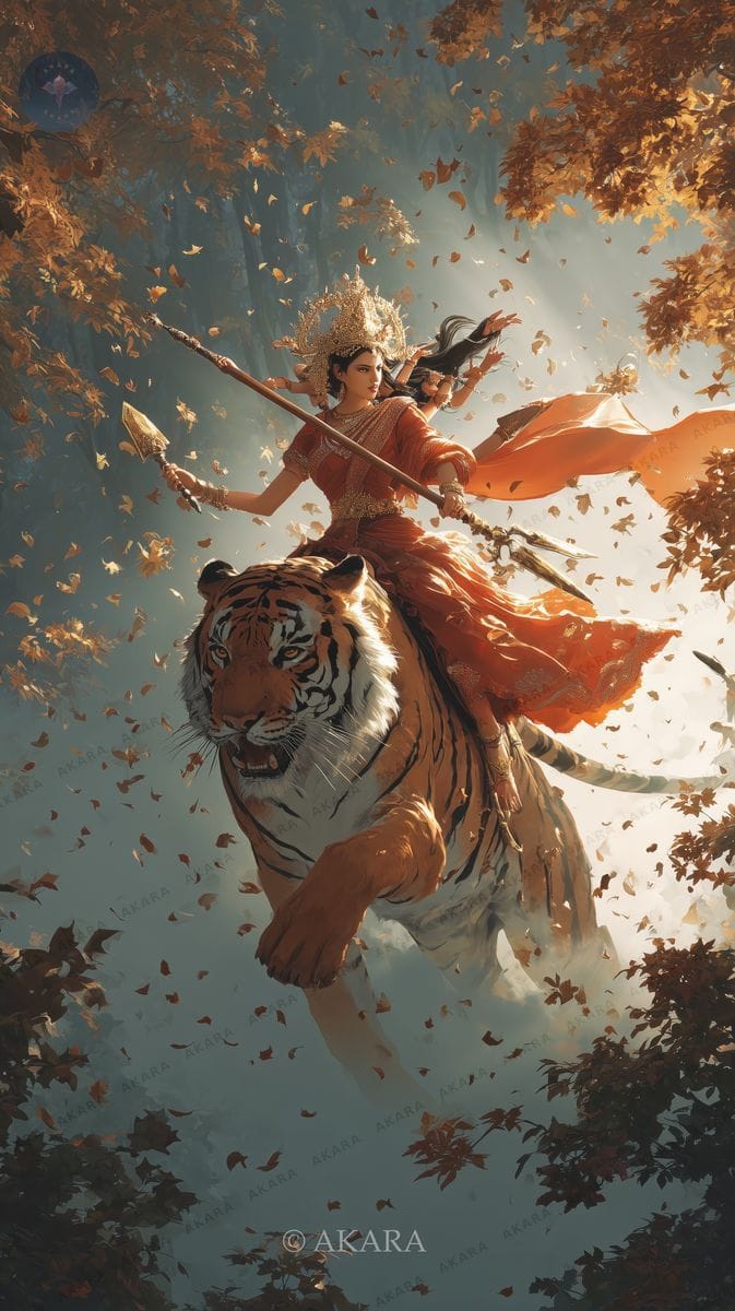 Durga on Tiger