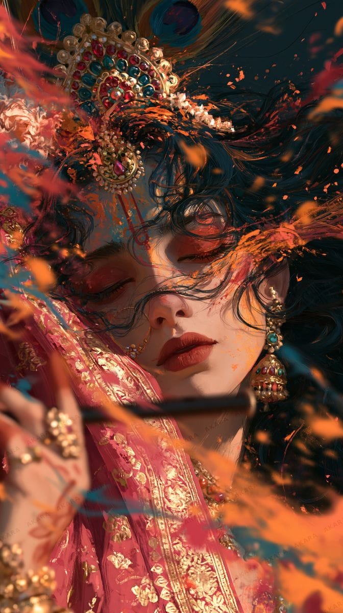 Radha with Krishna's Flute