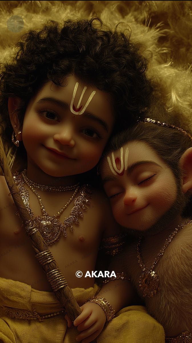 Bal Rama with Bal Hanuman