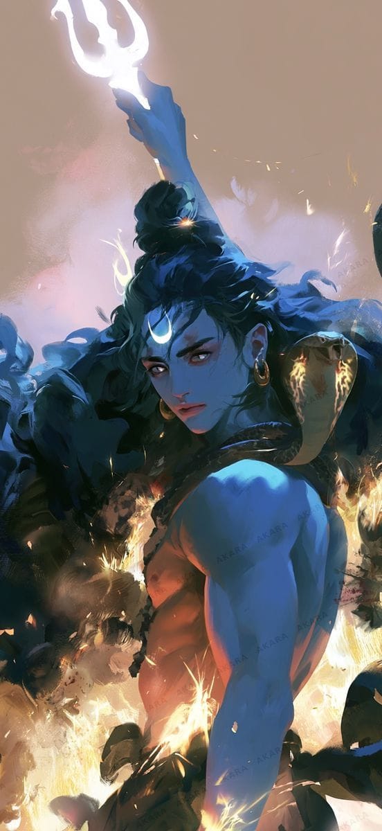 Shiva with Trishula