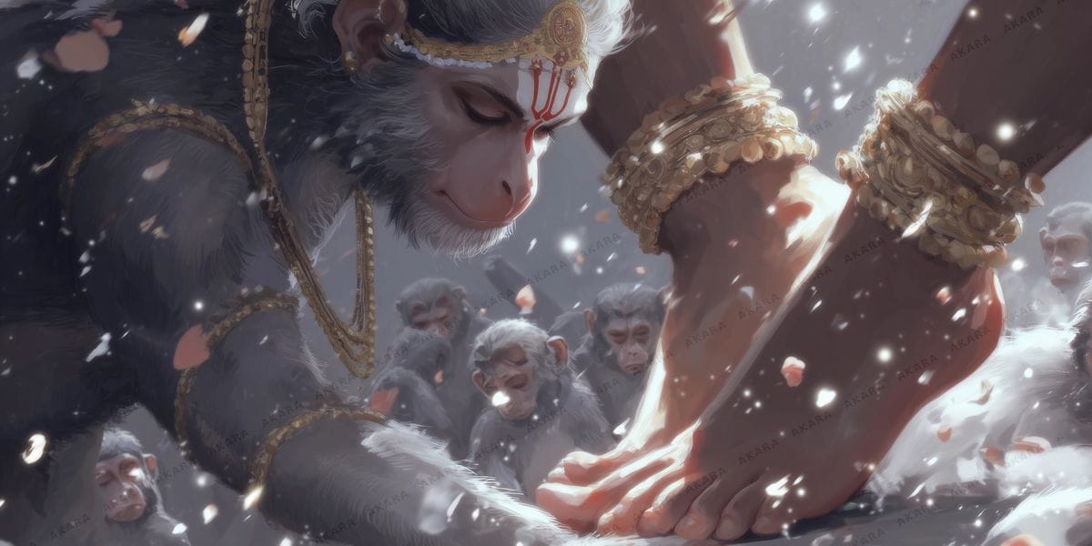 Hanuman at Rama's Feet