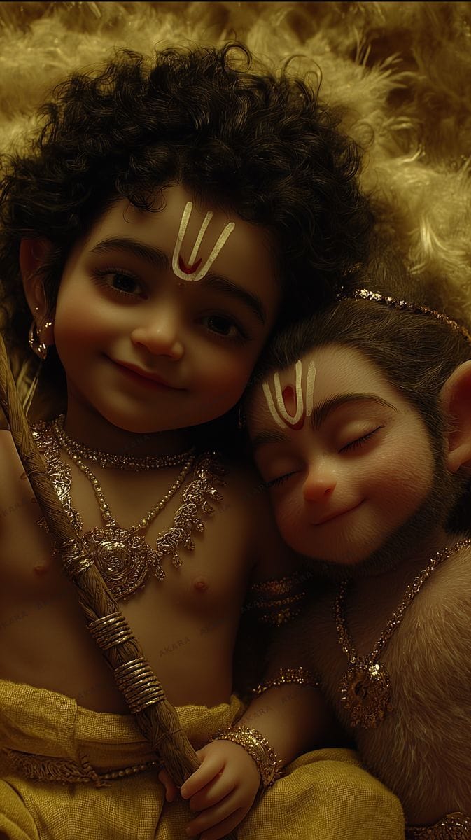 Bal Rama and Bal Hanuman