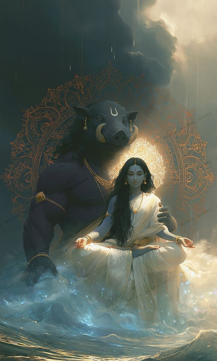 Varaha with Bhudevi