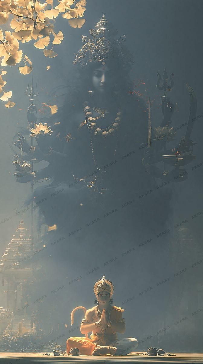 Hanuman before Kali
